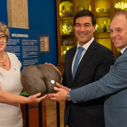 Remise du coco de mer par l'ambassade des Seychelles au Musée oceéanographique de Monaco